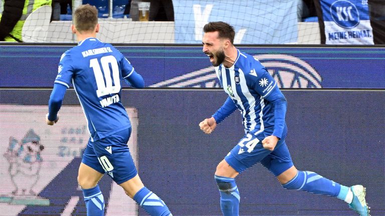 Fabian Schleusener traf zur wichtigen 2:1-Führung für den KSC.