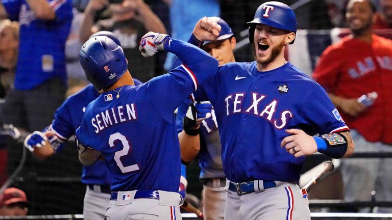 Texas Rangers gewinnen die Major League Baseball.