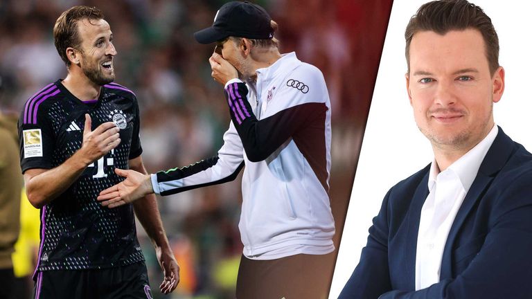 Harry Kane (li.) und Thomas Tuchel sind 2023 zum FC Bayern gekommen.