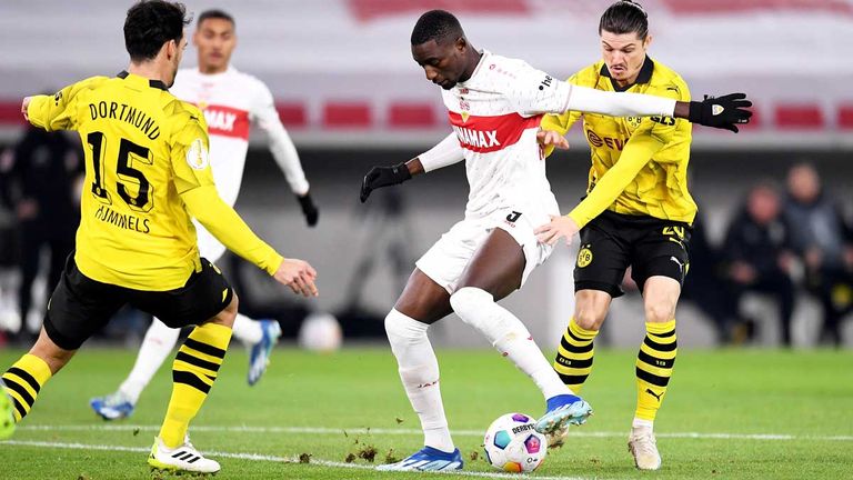 Der VfB Stuttgart gegen Borussia Dortmund im DFB-Pokal.
