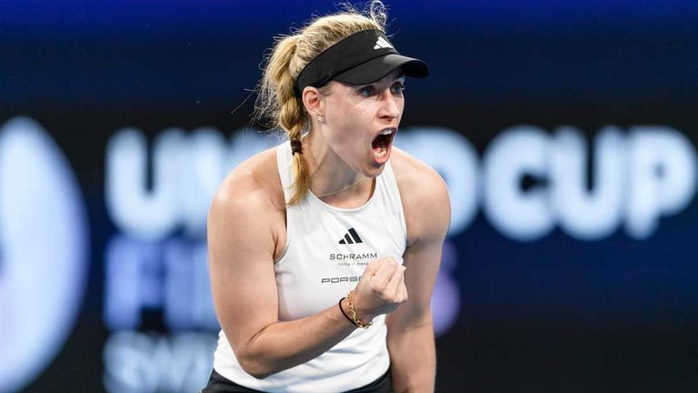 Angelique Kerber jubelt über ihren ersten Sieg nach ihrer Babypause.