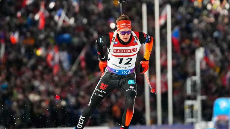 Benedikt Doll bei der Biathlon-WM in Nove Mesto.