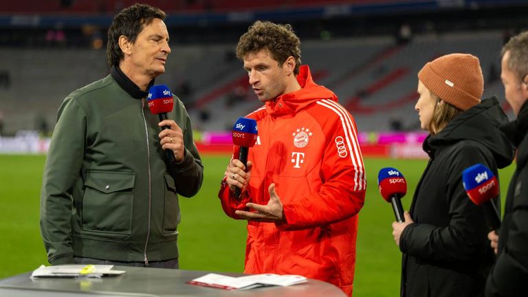 Thomas Müller analysiert am Sky Mikro die Lage beim FC Bayern.