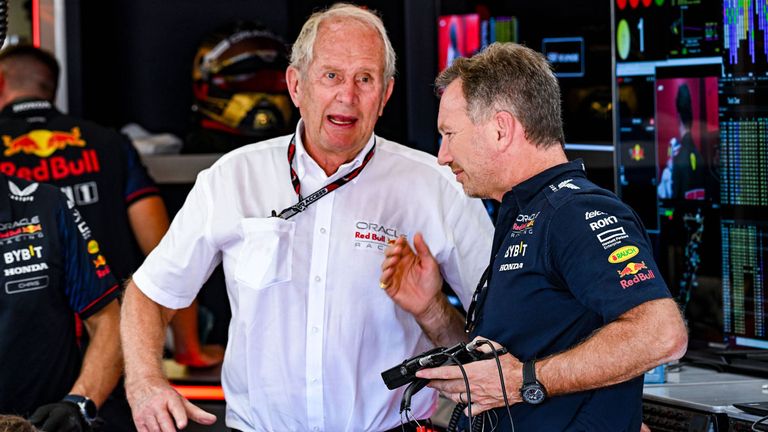 Machtkampf eskaliert! Motorsportberater Dr. Helmut Marko (l.) steht bei Red Bull vor dem Aus. 