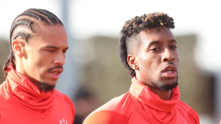 Leroy Sane und Kingsley Coman trainierten vor dem CL-Duell beim FC Arsenal wieder mit dem Team. 