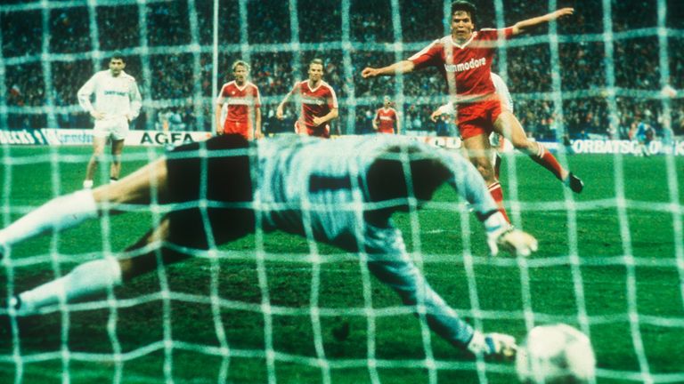 FC Bayern gegen Real Madrid im Jahr 1987.