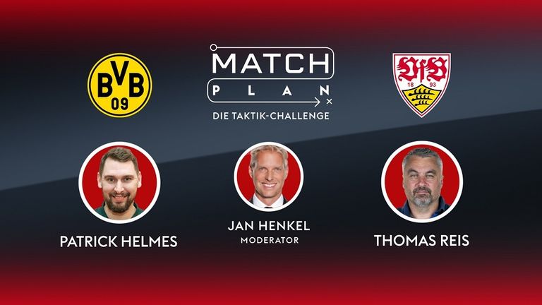 Risiko, Kompaktheit, Dauerspannung – die drei Schlagworte des Matchplans von Patrick Helmes. Thomas Reis zeigt wie der BVB in drei Varianten das Spiel aufbaut und wie er mit dem VfB Stuttgart dagegen halten würde.