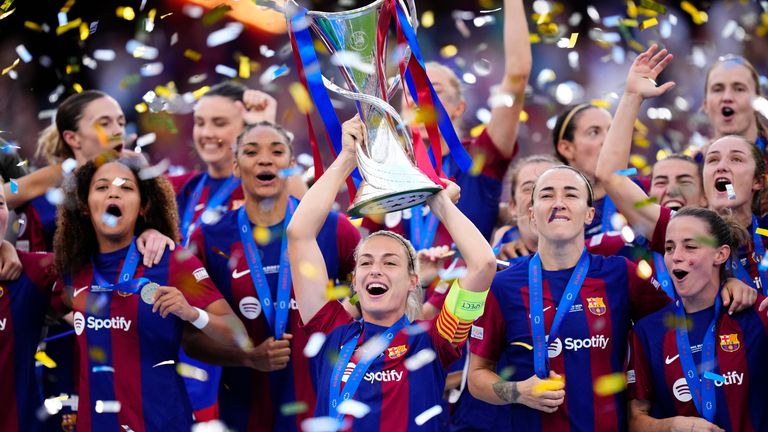 Die Frauen des FC Barcelona verteidigen den Titel in der Champions League. 