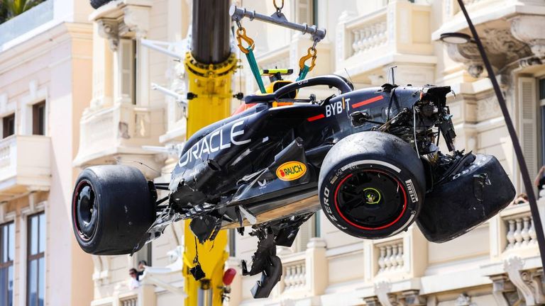 Sergie Perez crashte heftig in der ersten Runde vom Monaco-GP.
