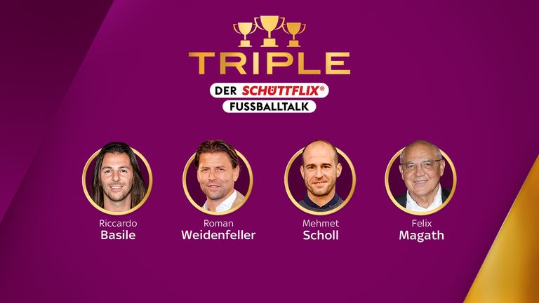 In ''Triple – der Schüttflix Fußballtalk'' werden die wichtigsten Themen analysiert. Heute mit Riccardo Basile, Roman Weidenfeller, Mehmet Scholl & Felix Magath.