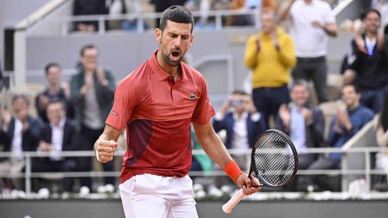 Novak Djokovic steht nach dem Sieg gegen Cerundolo im Viertelfinale der French Open.