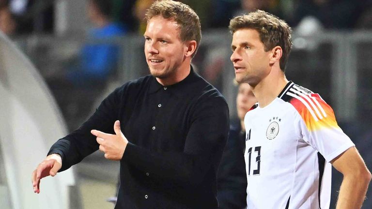 Thomas Müller und Bundestrainer Julian Nagelsmann haben ein gemeinsames Ziel, den EM-Titel.