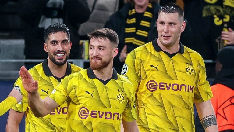 Emre Can (von l.) mit Salih Özcan und Niklas Süle vom BVB.
