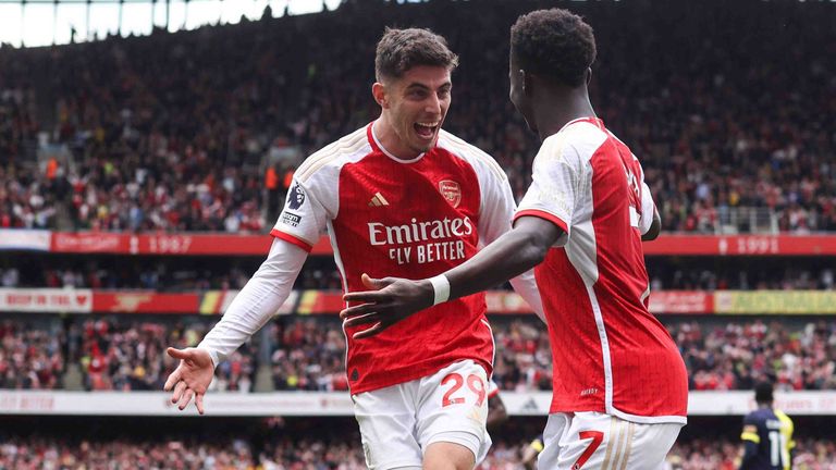 Kai Havertz will mit dem FC Arsenal am Ende der Premier-League-Saison mit den Gunners den Meistertitel feiern.