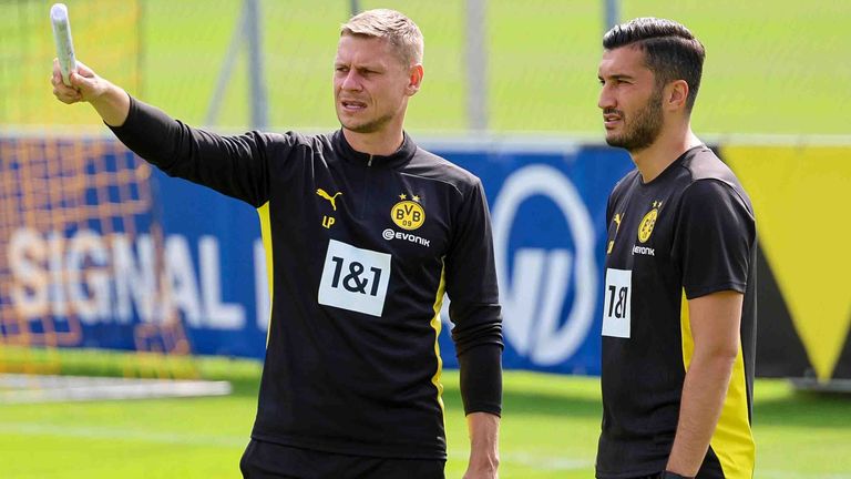 Lukasz Piszczek (l.) ist neuer Co-Trainer von Dortmunds Coach Nuri Sahin.