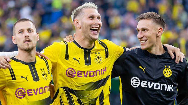 Nico Schlotterbeck, Niklas Süle und Waldemar Anton (v.r.) sind die Führungsspieler in der Abwehr des BVB.