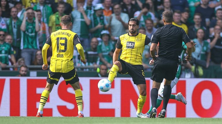 Der BVB mit Pascal Groß (l.) und Emre Can (r.) trifft zum Auftakt der Champions League auf Brügge.