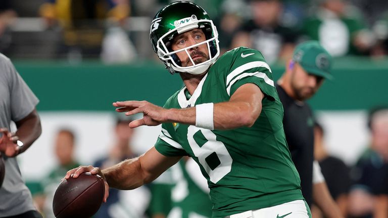 Aaron Rodgers führt die New York Jets bei seiner Rückkehr ins MetLife Stadium zum Sieg gegen die New England Patriots.