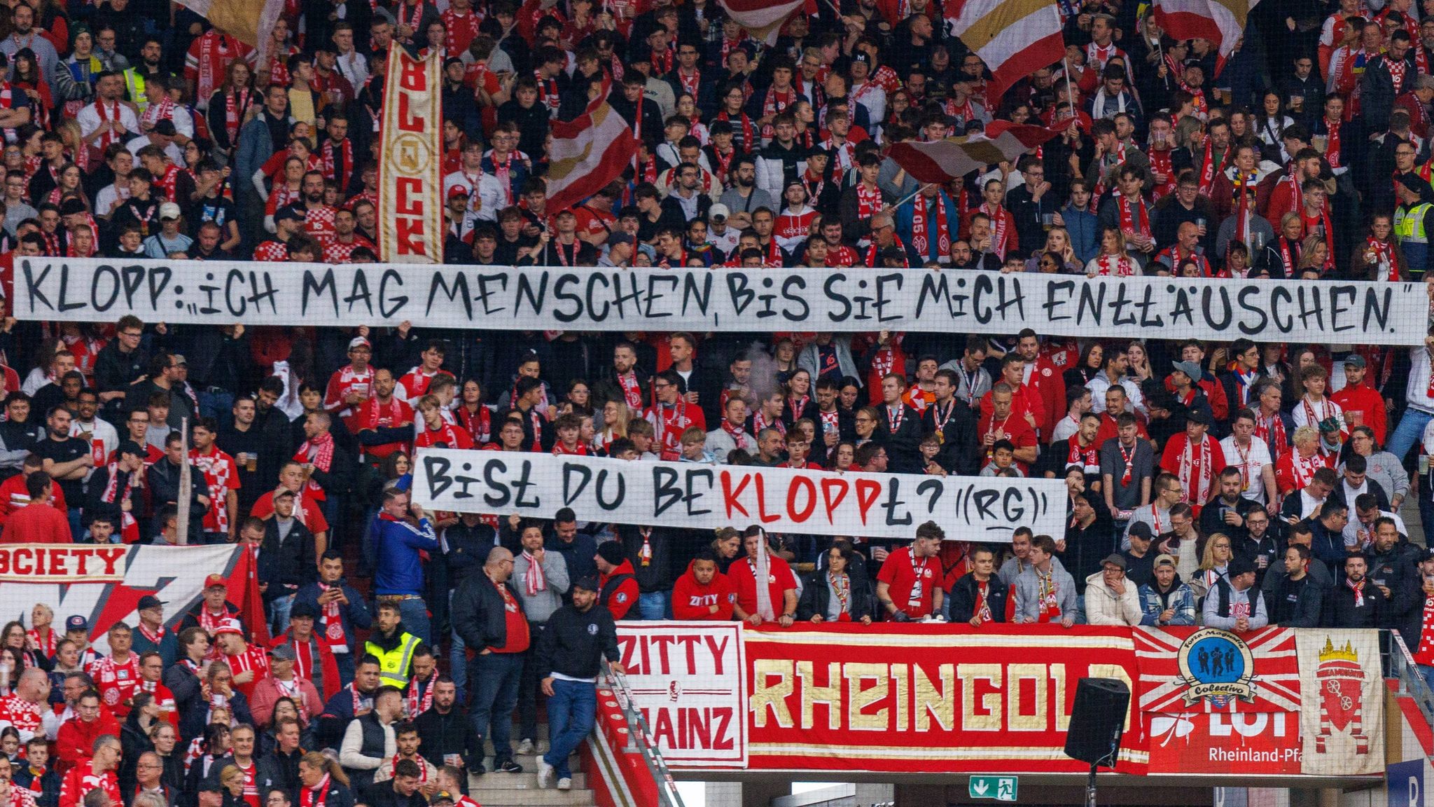 Fans des FSV Mainz 05 kritisieren bei RBSpiel gegen ExTrainer Klopp