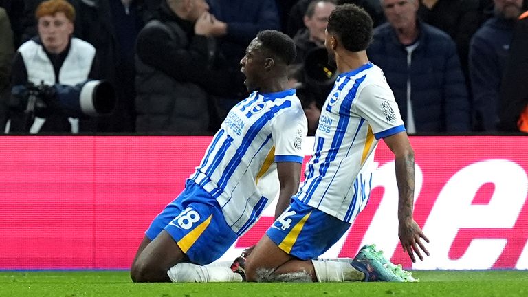 Brighton and Hove Albion feiert einen spektakulären Sieg gegen Tottenham.