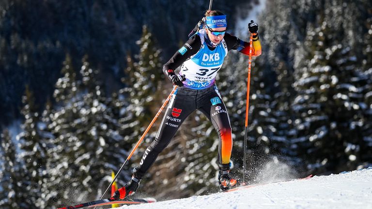 Die Biathletin Franziska Preuß startet beim Biathlon-Weltcup 2024/25 für die deutsche Mannschaft.