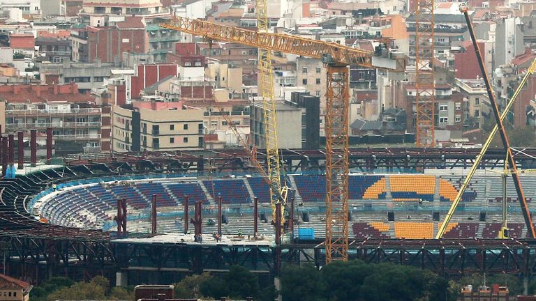 Das Camp Nou in Barcelona wird derzeit noch umgebaut, ursprünglich wollte der FC Barcelona bereits Ende 2024 in sein Stadion zurückkehren - daraus wird jedoch nichts.