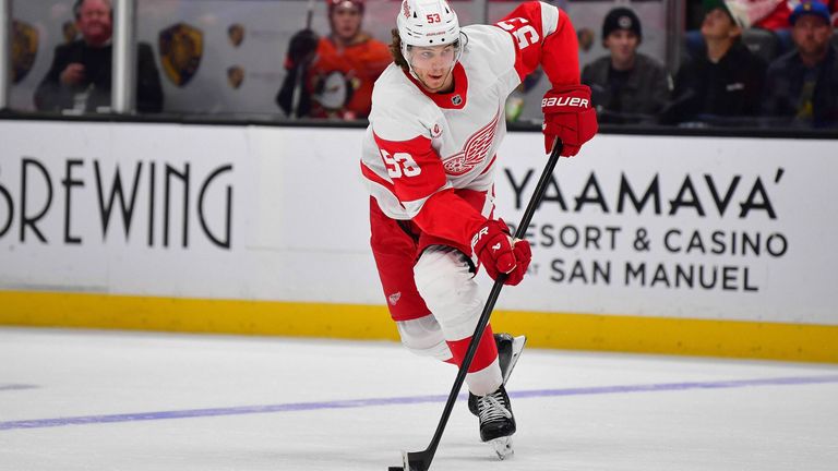 Moritz Seider spielt seit der Saison 2021/22 für die Detroit Red Wings.