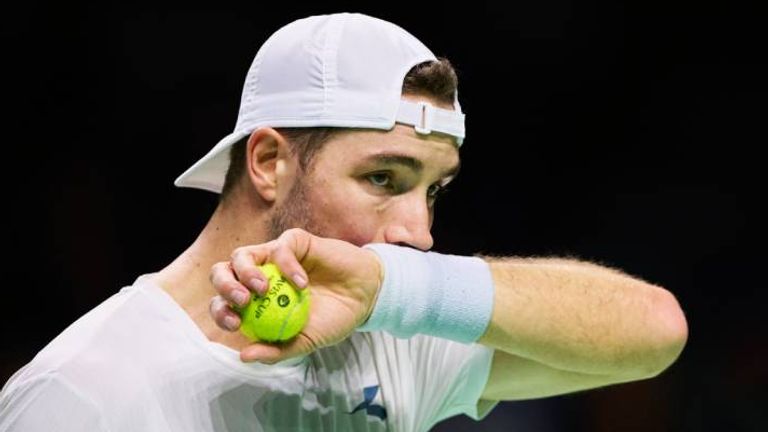 Jan-Lennard Struff musste sich im Davis-Cup-Halbfinale in seinem Einzel trotz Satzführung am Ende geschlagen geben.