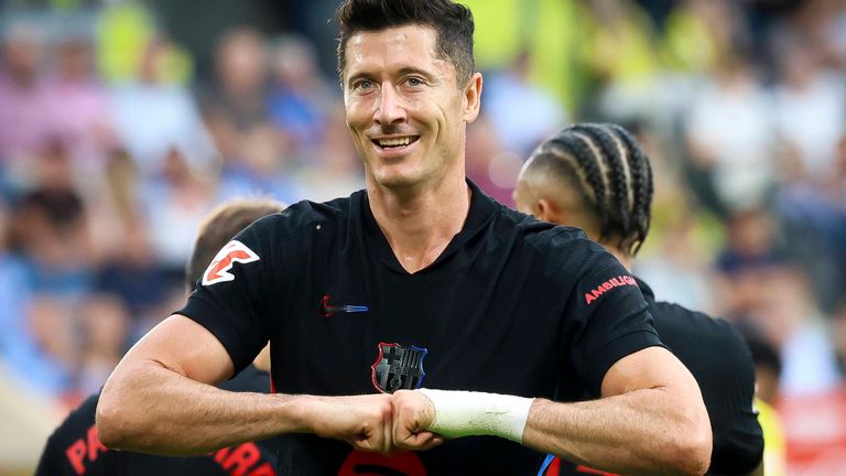 Robert Lewandowski vom FC Barcelona führt die spanische Torschützenliste an.