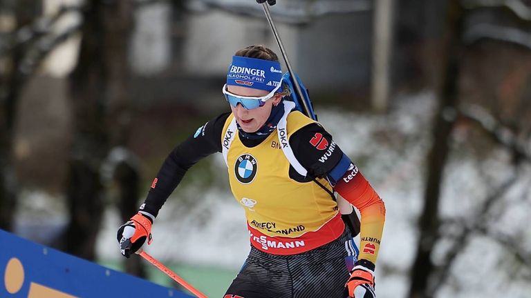 Biathletin Franziska Preuß hat sich ihren dritten Weltcup-Sieg gesichert.