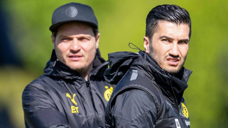 Nuri Sahin (r.) sieht sich beim BVB mit ähnlichen Problemen wie sein Vorgänger Eden Terzic konfrontiert.