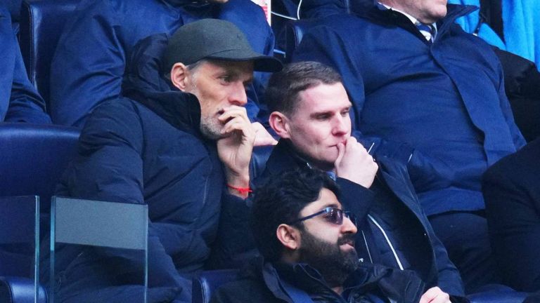 Thomas Tuchel besucht erstmals ein PL-Spiel als England-Nationaltrainer. 