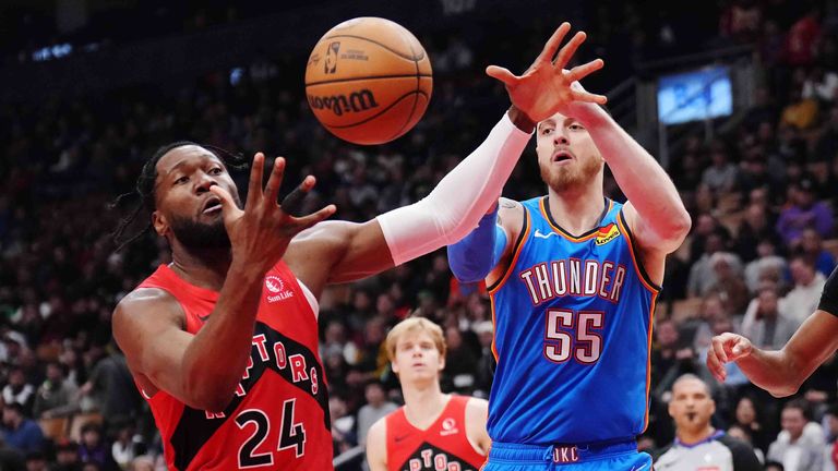 Oklahoma City Thunder besiegen Toronto Raptors mit 121:109.