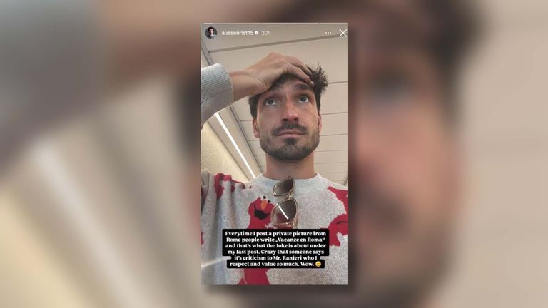 Mats Hummels reagiert bei Instagram auf Medienberichte. (Quelle Bild: Instagram @aussenrist15)