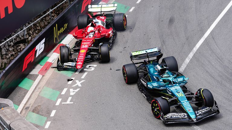 Lance Stroll (r.) und Charles Leclerc crashen in Monaco.