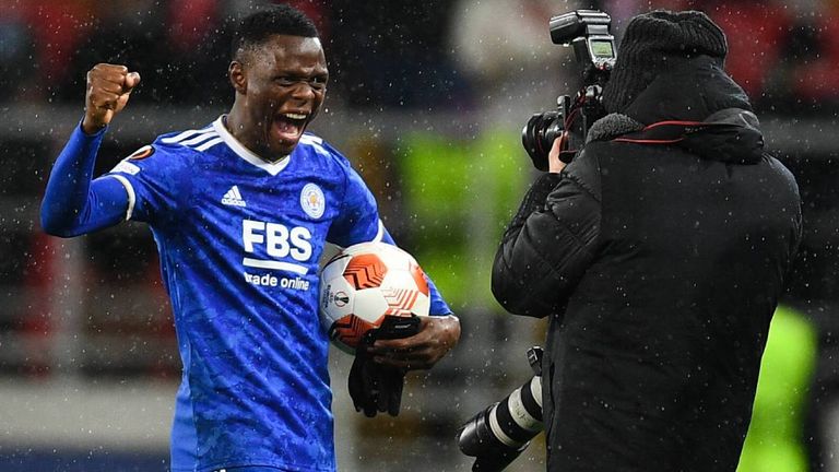 EUROPA LEAGUE: Patson Daka in 9:34 Minuten im Oktober 2021 beim 4:3-Sieg von Leicester City gegen Spartak Moskau.