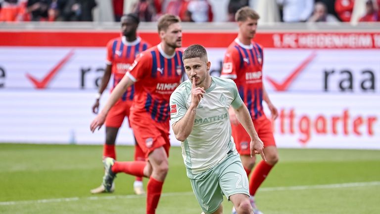Heidenheim verliert zu Hause gegen Werder Bremen mit 0:3.