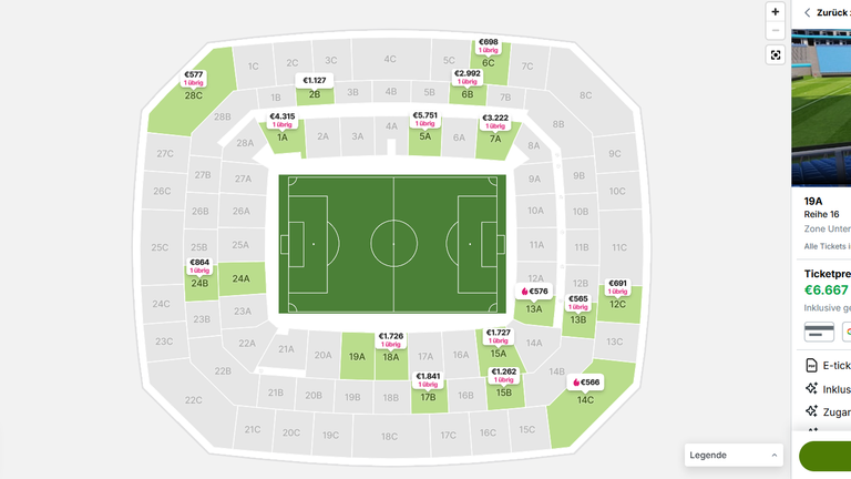 Immense Ticketpreise für HSV gegen Ulm (Quelle: viagogo.de).