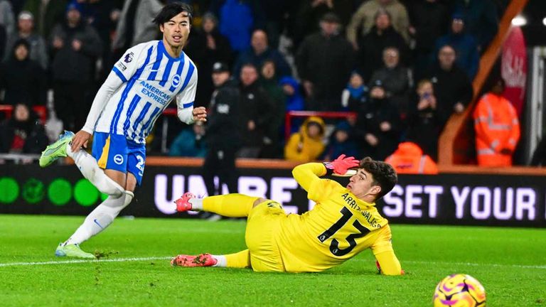 Kaoru Mitoma erzielte in der abgelaufenen Premier-League-Saison zehn Tore für Brighton & Hove Albion.