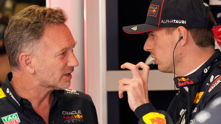 Max Verstappen (r.) fährt seit 2015 für Red Bull, Christian Horner (l.) fungiert dort bereits seit 2005 Teamchef.