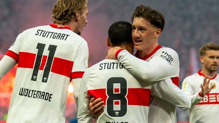 VfB-Mittelfeldantreiber Angelo Stiller (r.) war vor dem DFB-Pokal-Finale angeschlagen.