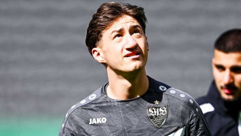 Angelo Stiller war am Freitag beim VfB-Abschlusstraining im Olympiastadion mit von der Partie. 
