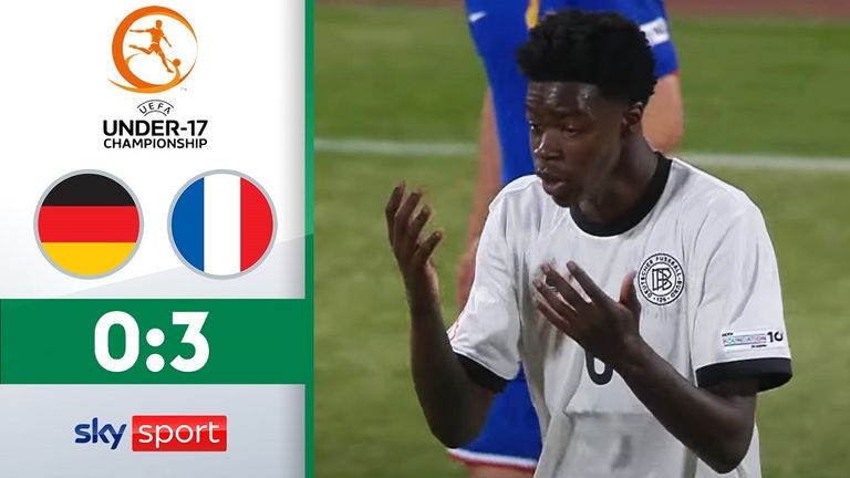U17-Europameisterschaft, Vorrunde: Zum Auftakt der U17-EM verliert das DFB-Team verdient gegen die französische Auswahl mit 0:3. Ein sehr frühes Gegentor und die glatt rote Karte für Kaba erschwerten es für das Team von Marc-Patrick Meister.