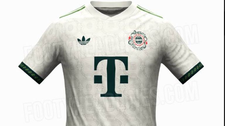 So sieht das neue Wiesn-Trikot des FC Bayern offenbar aus. (Quelle: Footyheadlines)