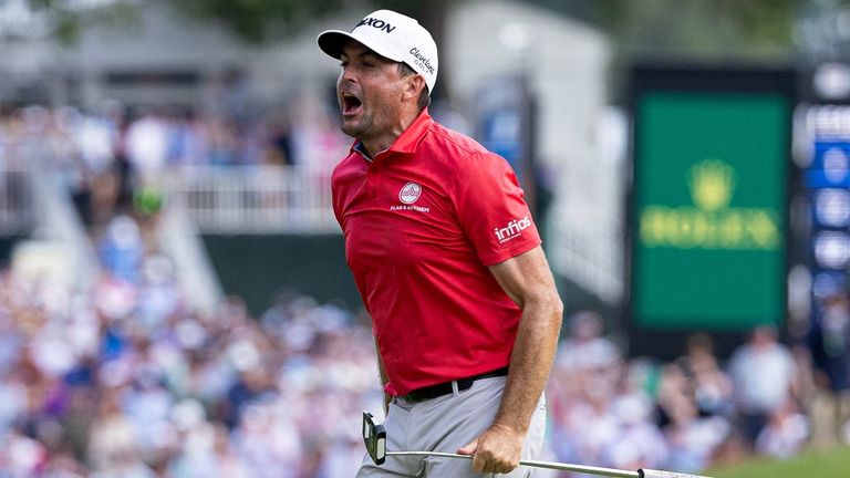 Keegan Bradley bejubelt in Cromwell seinen Triumph.