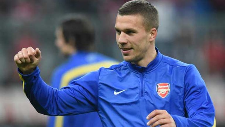 "Das Gute an England ist: Wir haben viele englische Wochen." (Podolski über die Station FC Arsenal)
