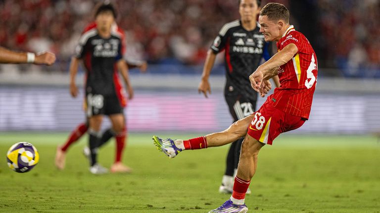 Florian Wirtz erzielt beim Test gegen Yokohama F. Marinos seinen ersten Treffer für den FC Liverpool.