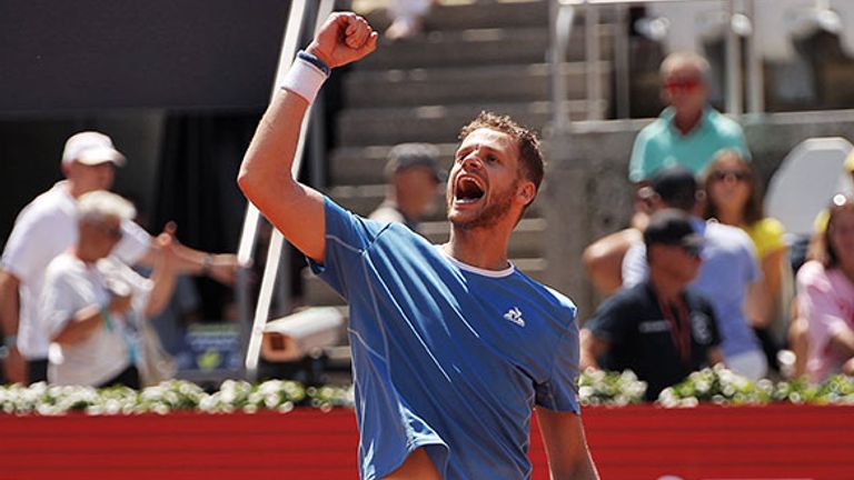 Yannick Hanfmann jubelt in Kitzbühel.