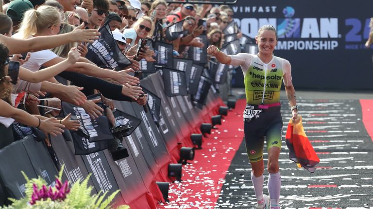 Laura Philipp beim Ironman Nizza 2024 – deutsche Triathletin triumphiert und wird Ironman-Weltmeisterin. 