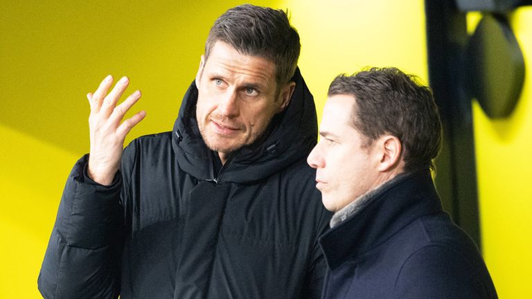 Die BVB-Bosse Lars Ricken (r.) und Sebastian Kehl waren in London.